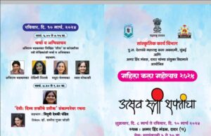८ ते १० मार्च महिला कला महोत्सव २०२४ – ‘उत्सव स्त्री शक्तीचा’
