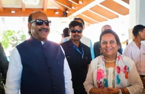 *पणजीत सीपीए वेस्ट झोन परिषदेसाठी आलेले लोकसभा अध्यक्ष ओम बिर्ला यांचे उपसभापती डॉ. नीलम गोऱ्हे यांनी केले स्वागत*