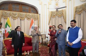 *म्यानमारच्या अध्यक्षांच्या सन्मानार्थ लोकभवन येथे स्वागत समारंभ; मुख्यमंत्री, सुनेत्रा पवार यांची उपस्थिती*