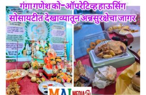*पनवेलच्या गंगा गणेश को-ऑपरेटिव्ह हाऊसिंग सोसायटीत; बाप्पांच्या देखाव्यातून अन्नसुरक्षेचा जागर, FDA आयुक्त तुकाराम मुंढे यांच्या कार्याला सलाम*